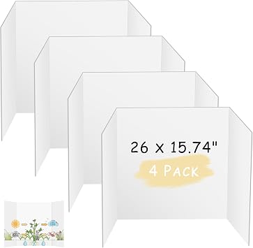 HAUTOCO 4 Pcs Medium Trifold Poster Board 26 x 15.74 Project Boards