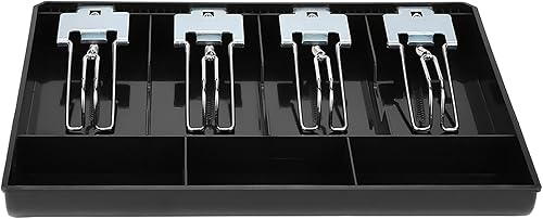 Miniatura 7 de Caja de cajero, bandeja de repuesto para caja registradora de efectivo con clip de metal, caja de cajero duradera y práctica para supermercado,