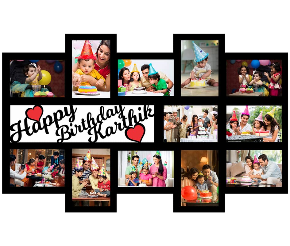 GiftsWale Happy Birthday Your Pictures And Names Customized Collage Photo Frame | Personalized With 12 Images And Texts | Best Gift For Kids, Sister, Brother, Husband, Wife, Friend, Mom And Dad (B099QZB4QY) Amazon Price History, Amazon Price Tracker