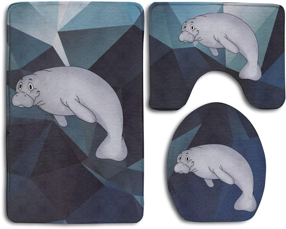 This Is My Manatee Sea Mammal Ocean Animal Skidproof Toilet Seat Cover Bath Mat Lid Cover