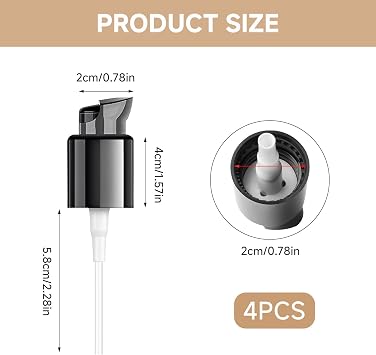 4PCS Replacement Foundation Pumps Head Compatible with MAC and Estee Lauder, Black Replacement Dispenser Pump with Protective Cap and Pressure Head for Make-Up Cosmetic Liquid Foundation Pump