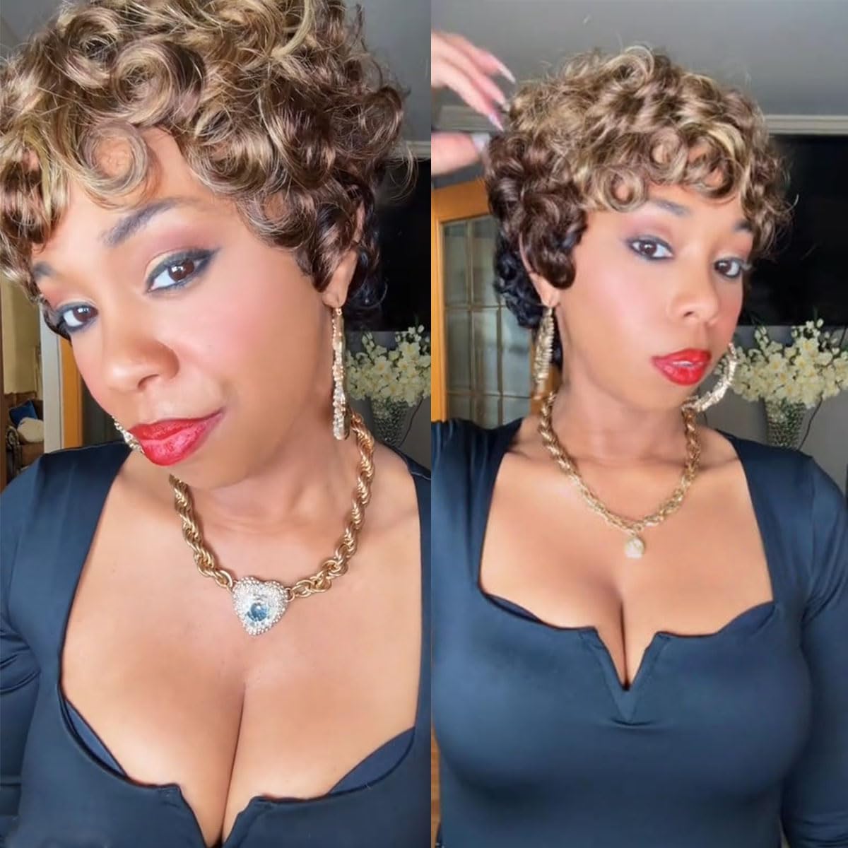Showreal Human Hair Pixie Cut Wig