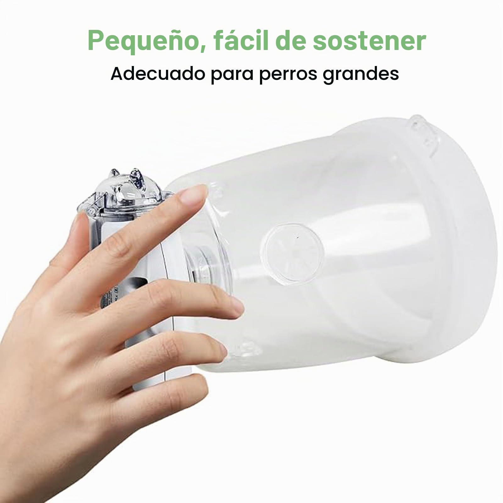 Nebulizador para Mascotas Grandes, nebulizador para Perros y mascarilla de inhalación para Perros Grandes, silencioso y Ligero(L).