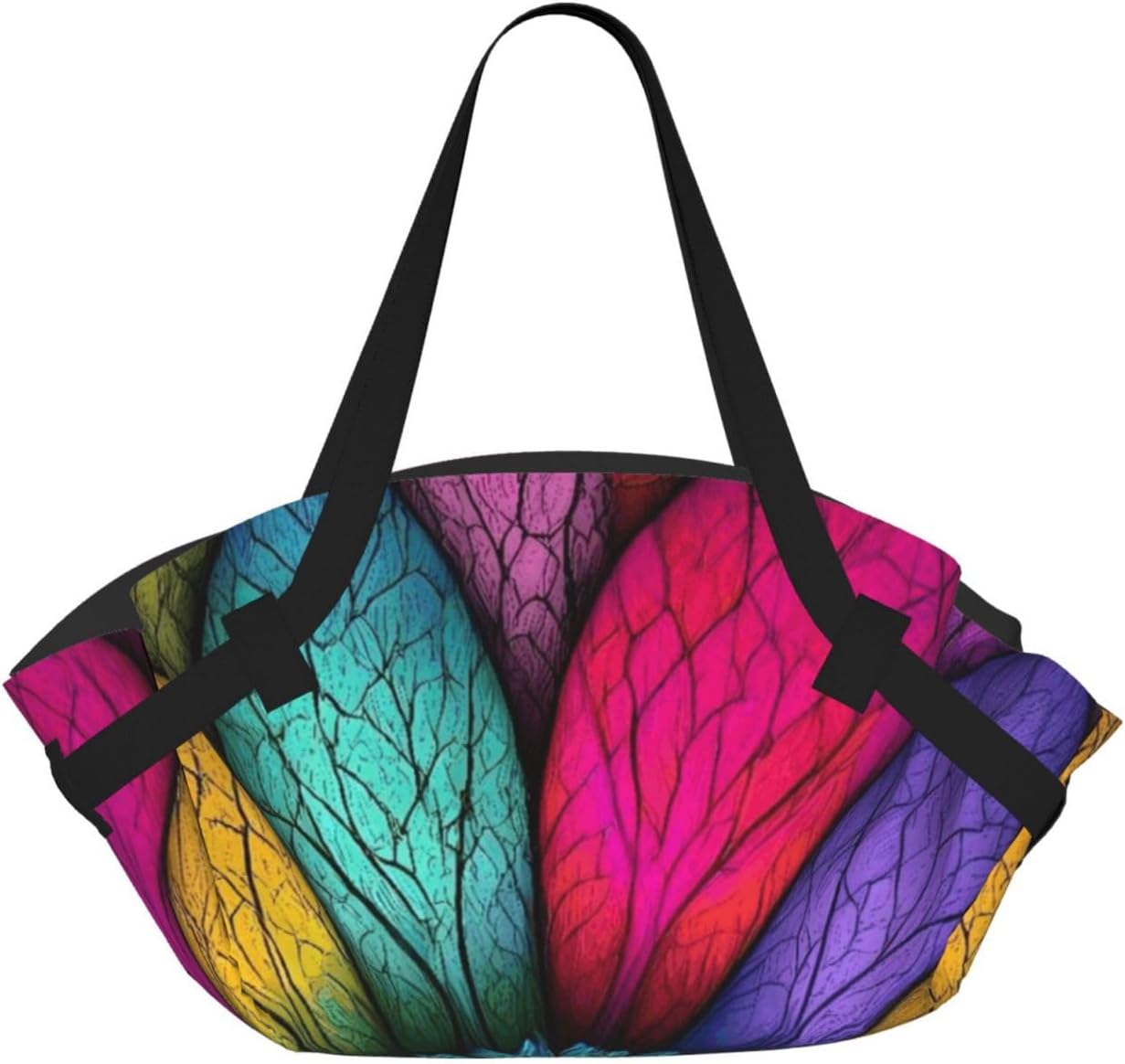 Multicolored Beautiful Flower For Foldable Camping Bag And Picnic Mat, Beach Tote For Travel, Grass & Parks