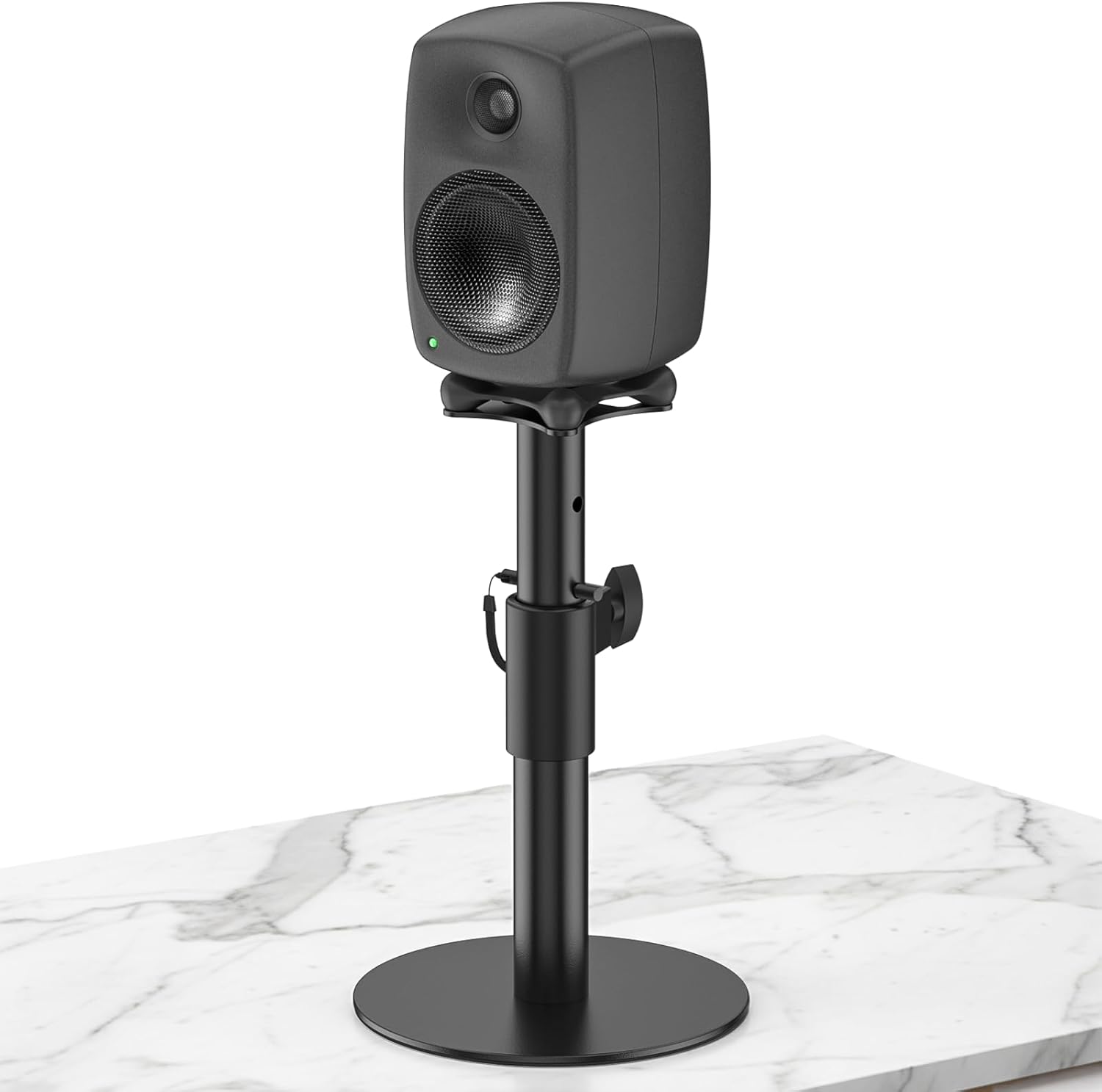 Height Adjustable Desktop Speaker Stand for Genelec G2 / 8020D / 8320A Studio Monitors Up to 30Lbs - Metal Desk Speaker Stands for Genelec Studio Monitor Stand with Cable Management