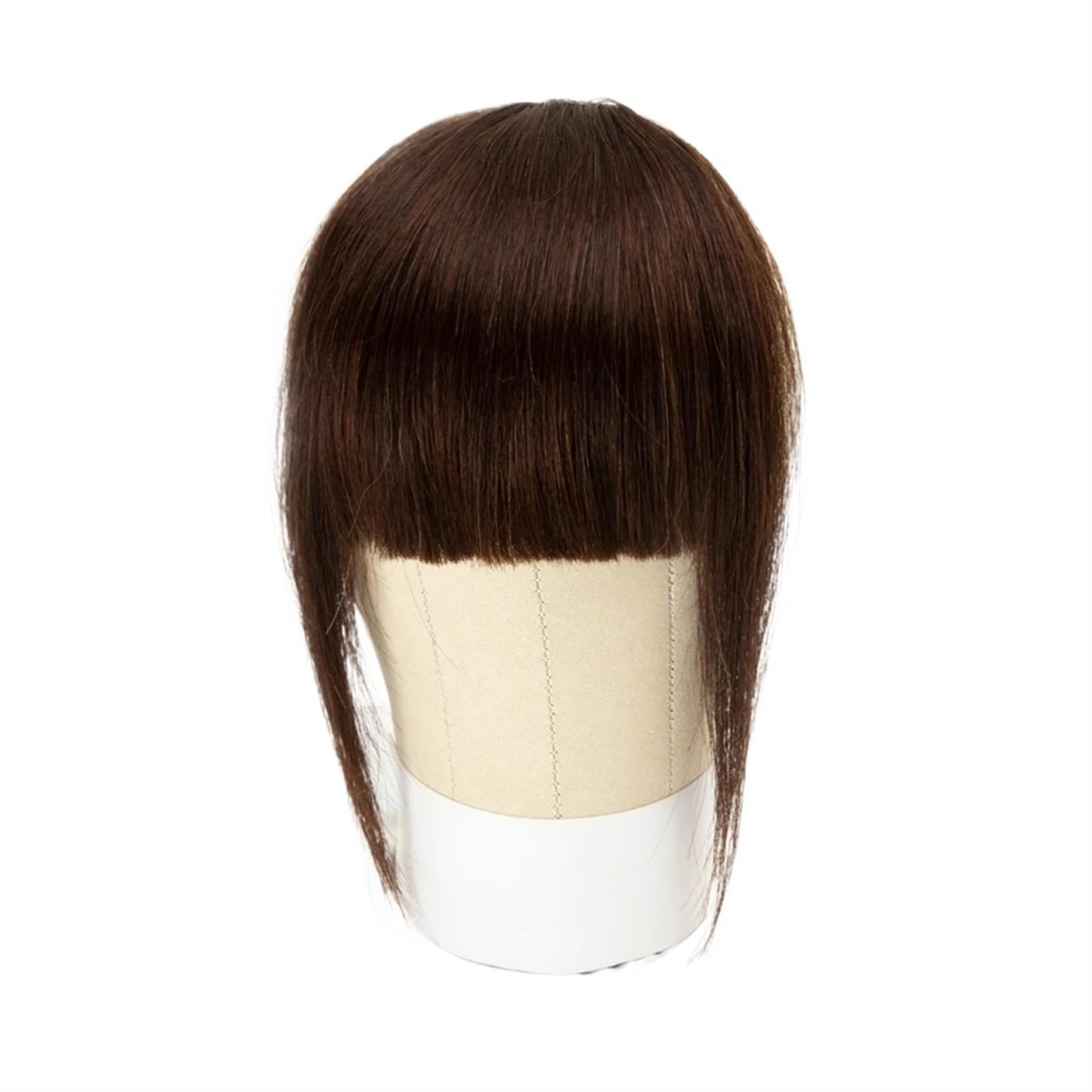 Clip in Pony Clip-in-Pony-Echthaar-Pony, 3 Clips in Schwarz, stumpf geschnittenes Fransen-Haarteil, natürlicher schwarz-blonder Pony, 8-Zoll-Clip-in-Haarverlängerungen Pony Haare(#2)