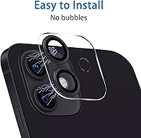 Vista 183 de 3 Pack Tempered Glass Camera Lens Protector for iPhone 12 6.1", Ultra HD, 9H Hardness, Anti-Scratch, Case Friendly, Easy to Install