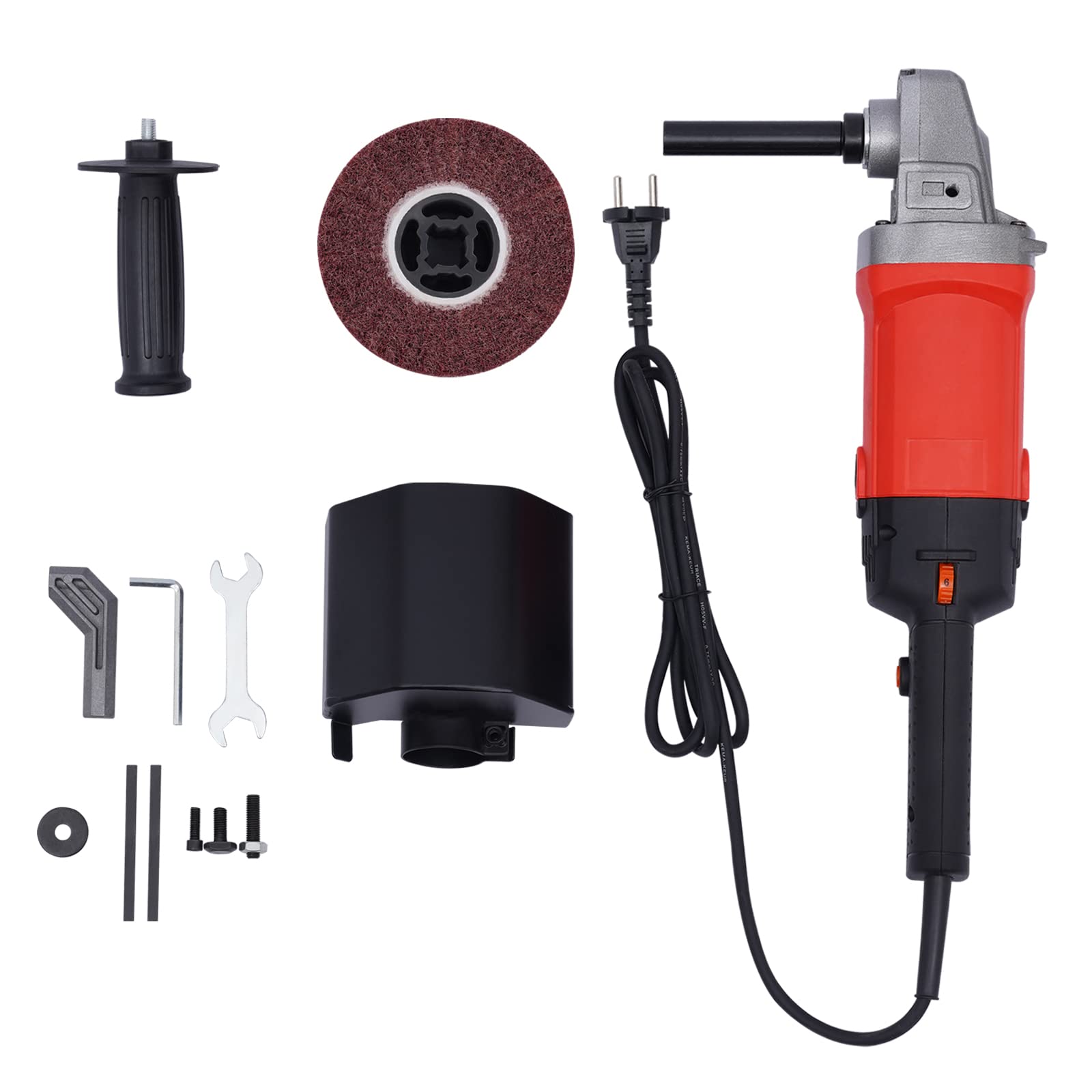 1580W Satiniermaschine Holz Bürstenschleifer, Profi Winkelschleifer, Zum Schleifen, Polieren & Entgraten von Holz/Metall, Überhitzungsschutz & Vibrationsdämpfung