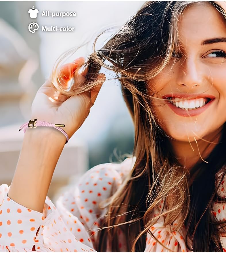 ARDILLA JW Bracelet with Adjustable Design Polished H Shape Buckle, Bracelets for Women, 18k Gold-plated Buckle Design Titanium Steel Wire Rope Women's Gift Jewelry