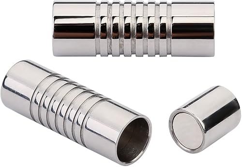 Miniatura 3 de Linsoir Beads 316 - Juego de 5 juegos de cuentas de acero inoxidable con cierre magnético de 0.079in para pulsera de cuero y cordón