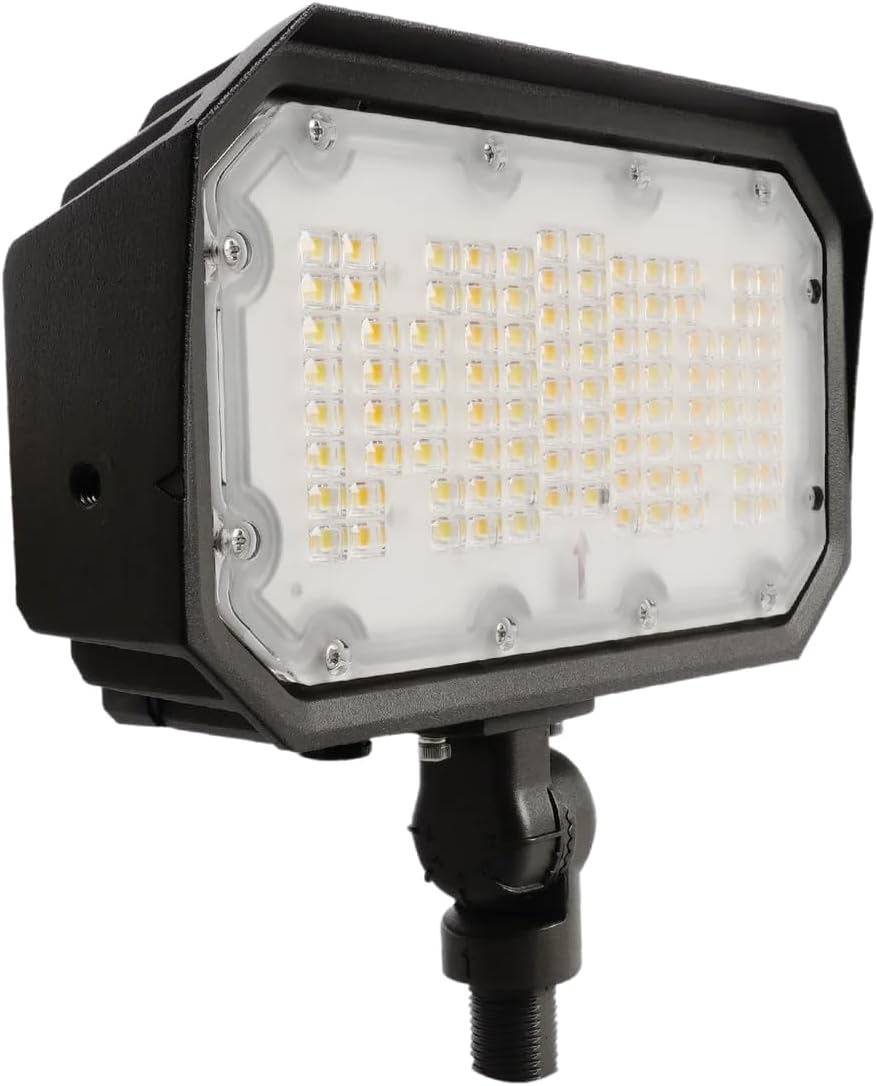 LEDMyplace 50W/40W/30W Ajustable Led Flood Lights Outdoor & 4000/5000/5700K CCT Changeable, AC120-277V, Knuckle Mount, 6250 LM, IP65 Waterproof Steet Lighting for Gardens, Court, Lawn (Pack of 6)