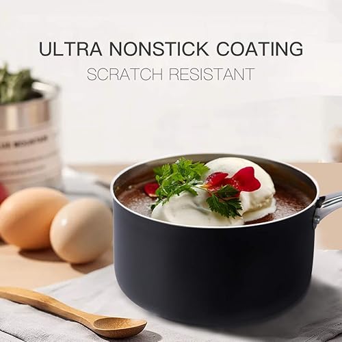 Miniatura 7 de MICHELANGELO Sartén de 12 pulgadas + cacerola de 2 cuartos de galón con tapa, sartén de cobre ultra antiadherente con tapa, cacerola antiadherente