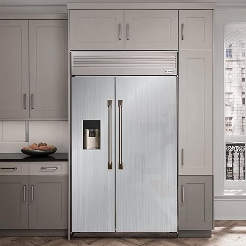 Miniatura 7 de Papel tapiz de acero inoxidable plateado extraíble para encimeras de 17.71 x 118 pulgadas, autoadhesivo, lavable, plateado, para refrigerador,