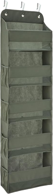 Organizador de zapatos para colgar sobre la puerta de 5 niveles, gran capacidad, ahorro de espacio, 6,4 x 54,5 x 14,9 pulgadas, gris oscuro