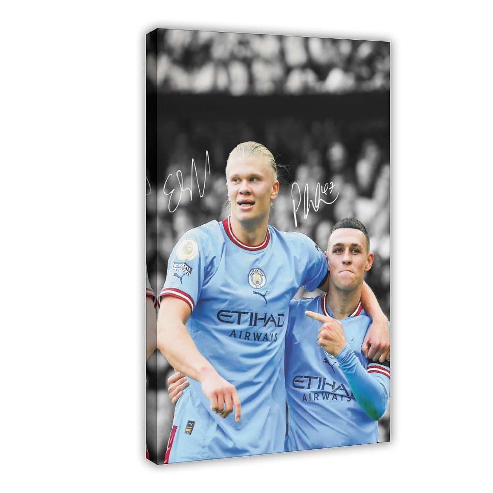 bacrhjlb Erling Haaland, Phil Foden Poster Canvas Poster Wall Art Decor Print Picture Paintings for Living Room Bedroom Decoration 08x12inch(20x30cm)