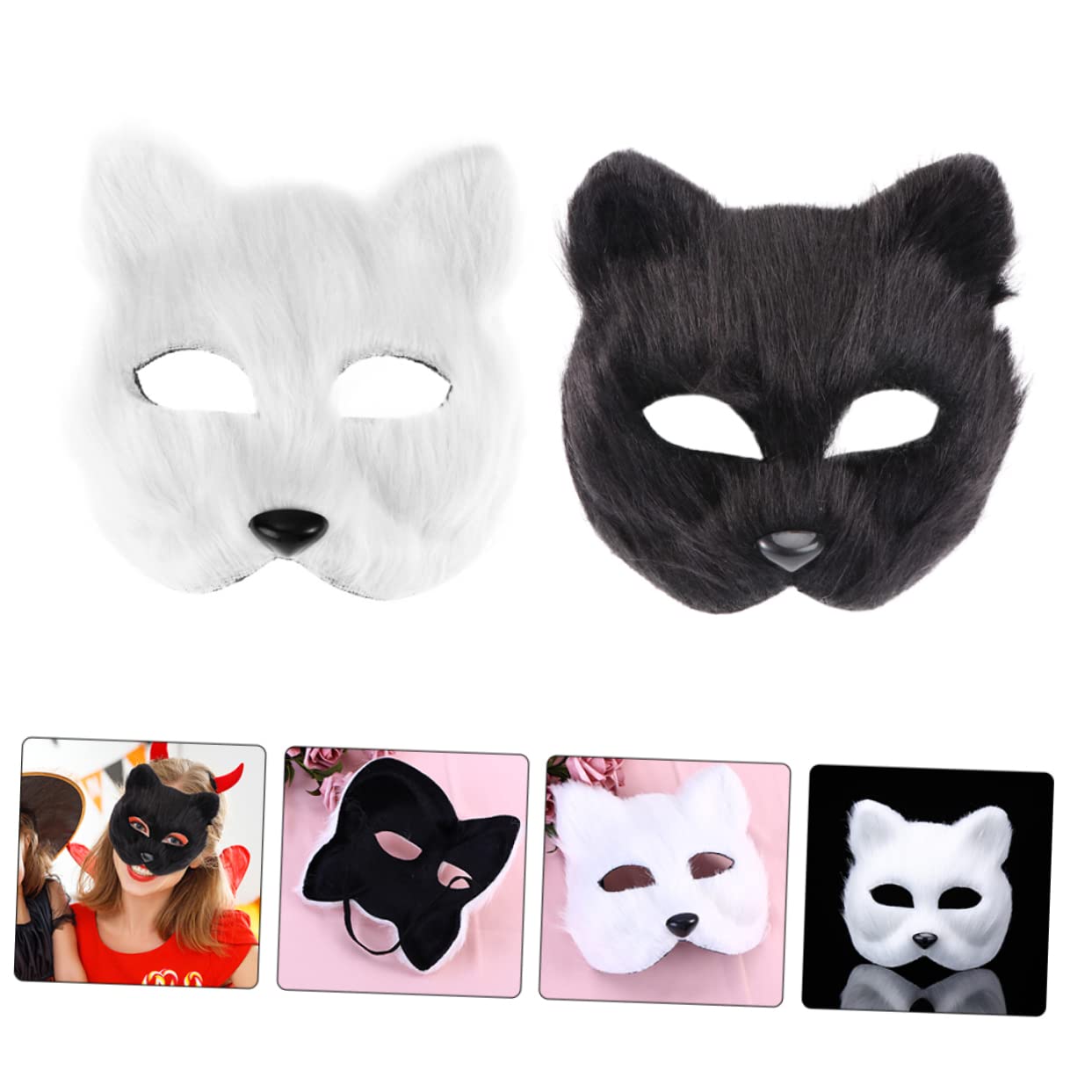 SHERCHPRY 8pezzi Maschera Animale Riutilizzabile Per Feste Di Maschere Decorative Stile Volpe Per Cosplay e Halloween Accessorio Unico Per Eventi e Festività