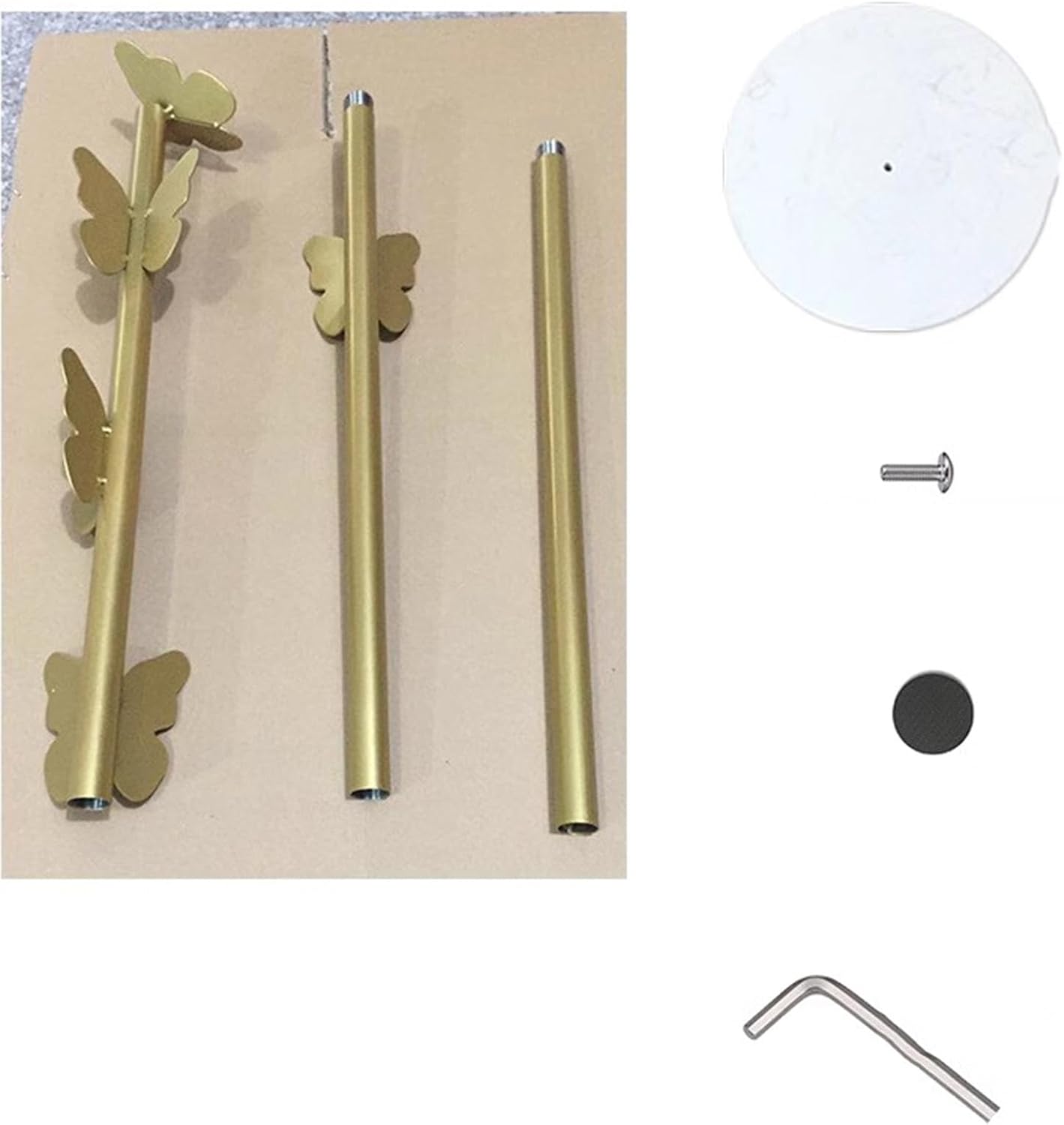 Garment Rack Metal Coat Rack With Marble Base, Free-standing Small Modern Coat Stand Tree With Butterfly-shaped Hooks, Save Space Coat Hanger For Entryway, Bedroom, Office, 33x170CM(Color:Gold+White)