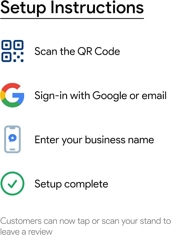 Google Review Stand - NFC & QR Code, Easy Setup, For All Businesses (1-Pack)