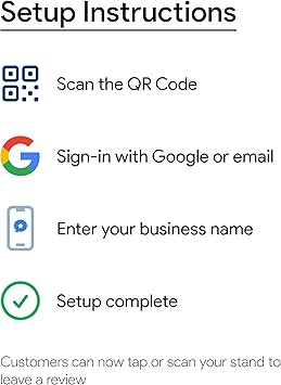 Google Review Stand - NFC & QR Code, Easy Setup, For All Businesses (1-Pack)
