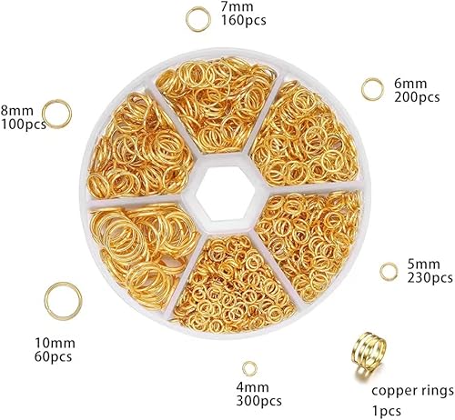 Miniatura 12 de Conectores de anillo tórico de calidad de acero inoxidable Juego de 304 anillos abiertos de metal para conectores de fabricación de joyas (plata)