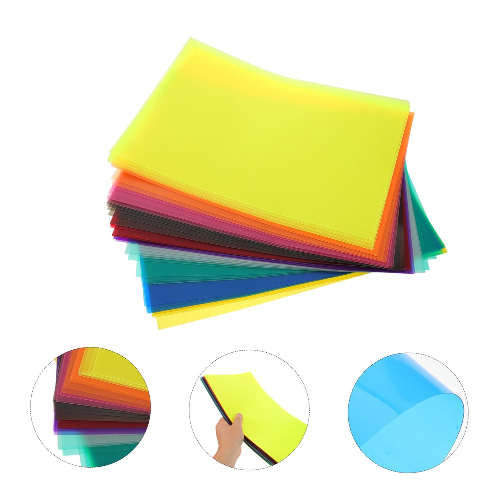 Buntes Durchsichtiges Zellophanpapier A4 für Bastelarbeiten 50 Blatt Pvc