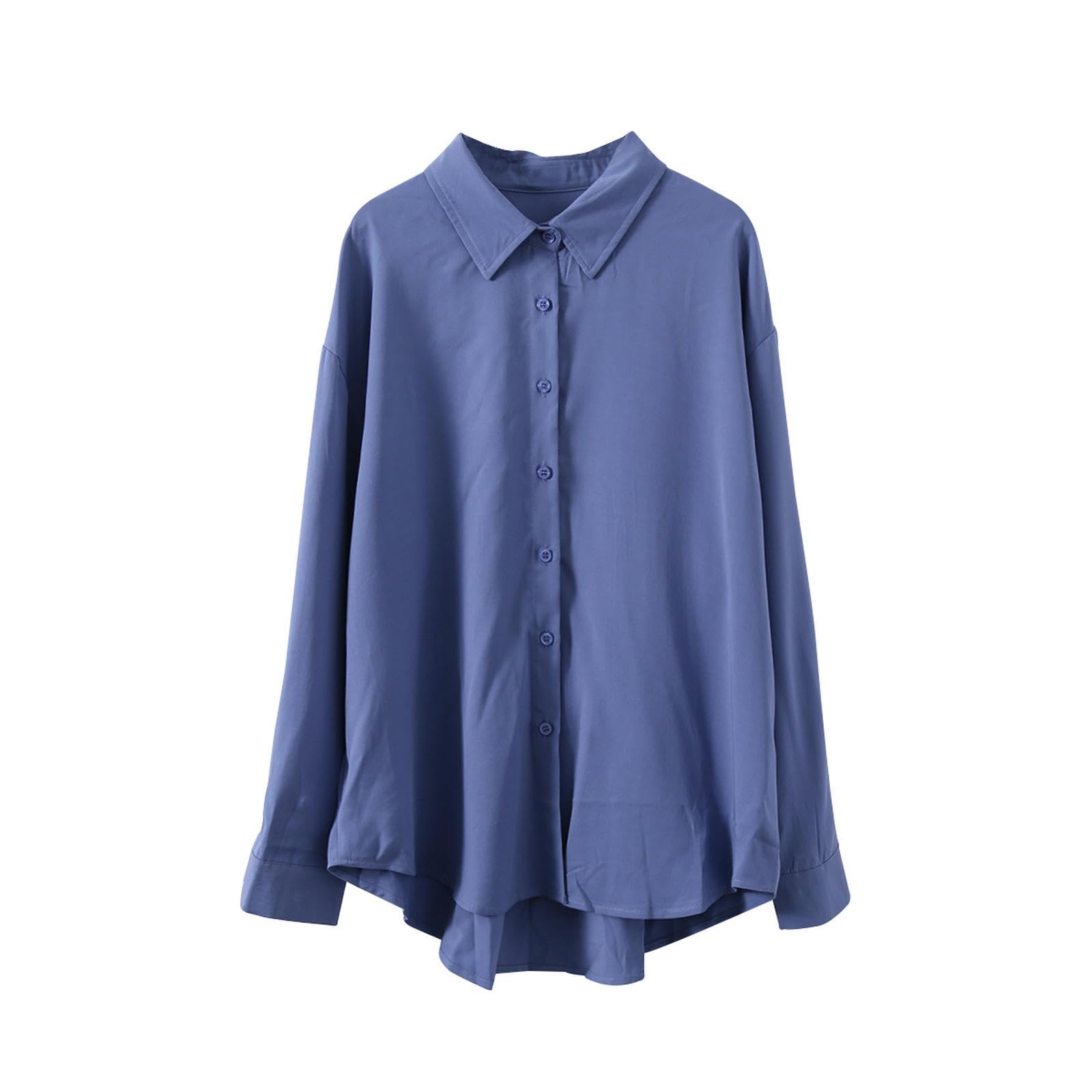 Camisa Blanca para Mujer, Camisa Holgada de Manga Larga con Capas, Color Naranja, Talla L