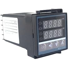 Dual Digital PID Temperature Controller Thermostat Kit REX-C100 with SSR-40DA Heat Sink Quality K Probe ThermocoupleSet 1
