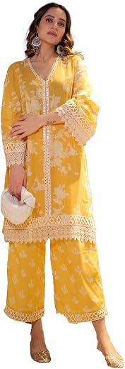 LookMark Women Cotton Blend Kurta and Pant - Suitable For Every Indian Occasion