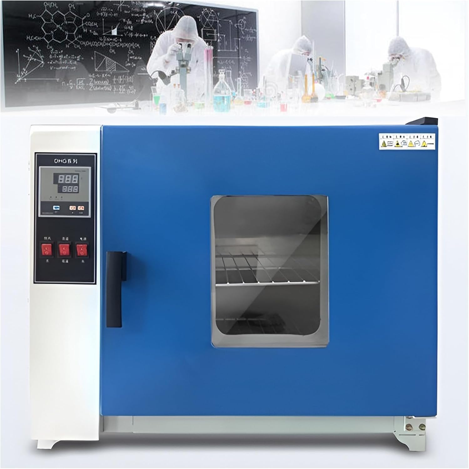 2-Layer Lab Forced Air Convection Drying Oven, Laboratory Industrial Digital Constant Drying Oven Adjustable Temperature Thermostatic Electric Incubator Box,Blue-16L-600W