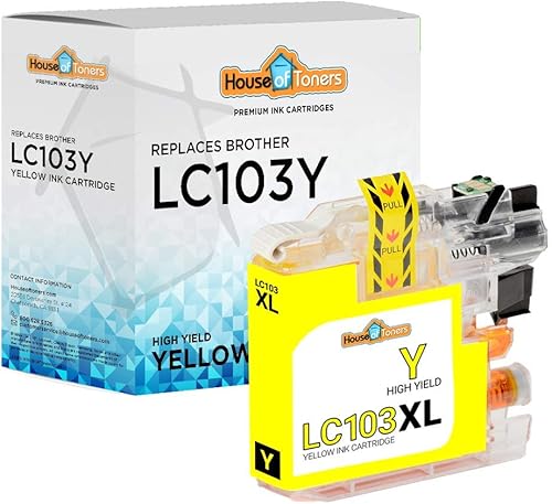 Cartucho de tinta remanufacturado para Brother LC103Y Reemplazo de alto rendimiento para Brother LC103Y MFC-J285DW J4310DW J4410DW J450DW J4510DW