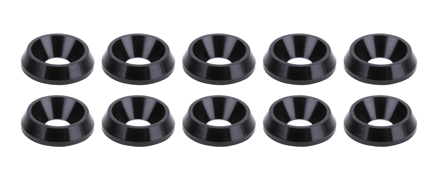 Allstar ALL18659 Performance 18659 Countersunk Washer - 1/4 in ID - 3/4 in OD - Black Anodized Aluminum - Set of 10