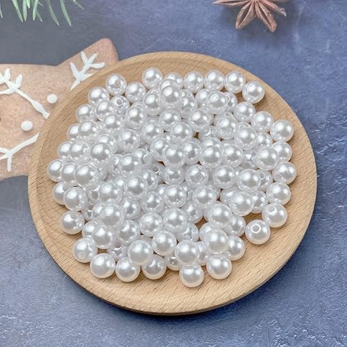 Miniatura 2 de Cuentas de perlas, 300 cuentas para manualidades, perlas sueltas de 0.394 pulgadas (0.394 in), cuentas espaciadoras redondas para aretes, pulseras,
