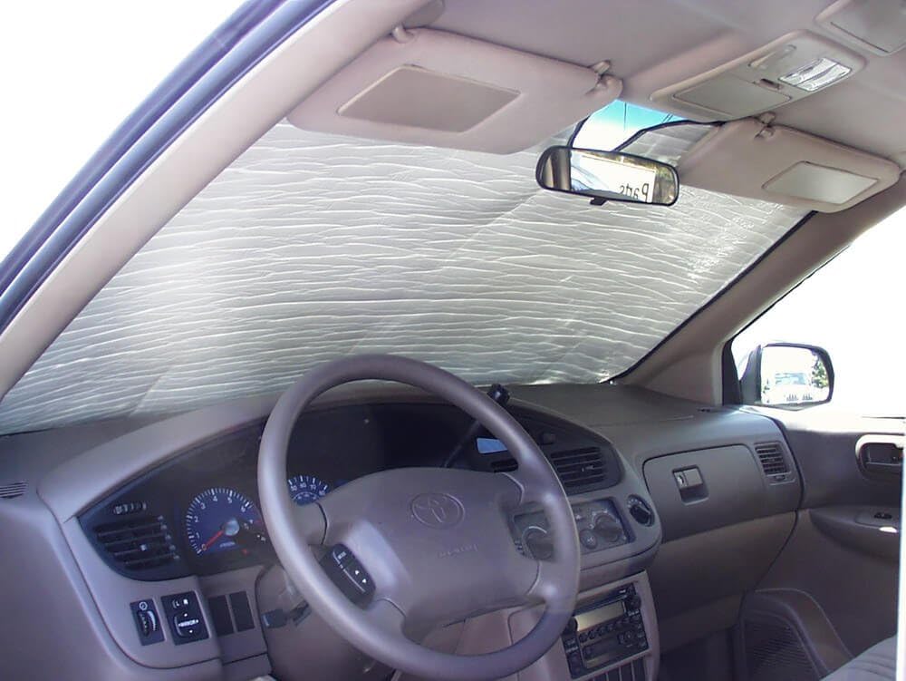 HeatShield, The Original Windshield Sun Shade, Custom-Fit for Toyota Sienna Minivan 1998, 1999, 2000, 2001, 2002, 2003 Silver Series