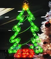 Vista 1 de Luces de silueta de ventana de Navidad, árbol de Navidad iluminado, decoraciones de doble cara con 50 luces incandescentes, para decoración