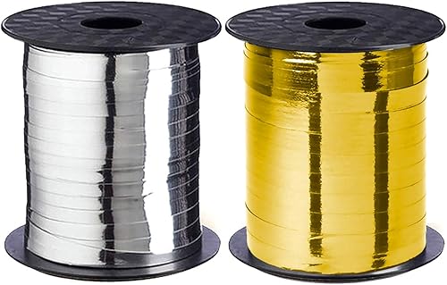 Miniatura 6 de Juego de cinta de regalo rizadora de oro metálico plateado brillante para envolver regalos de boda, decoración de fiesta de cumpleañosAño Nuevo,