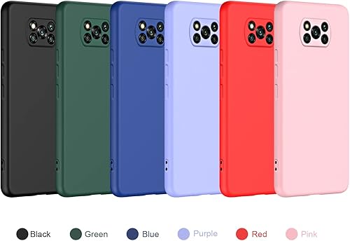 Miniatura 2 de Funda de silicona para teléfono compatible con Xiaomi POCO X3X3 PROX3 NFC, ultra delgada, a prueba de golpes, funda protectora de silicona líquida