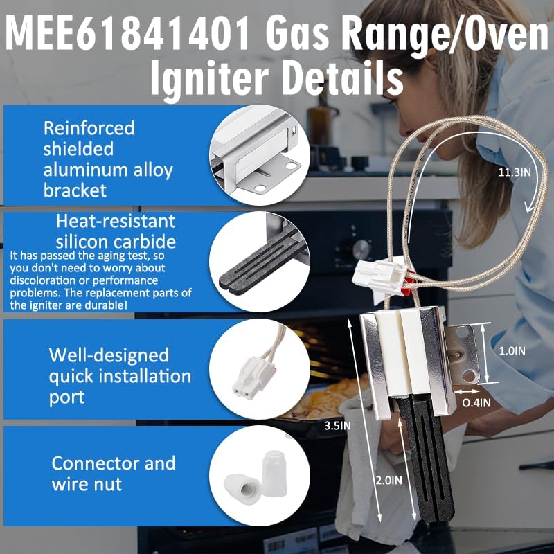 MEE61841401 Gas Range Oven Igniter,Suitable For LG (LRG, LSS, LDG, LSG, LTG) Gas Range-Replaces MEE61841403 MEE63084901 MEE61841401