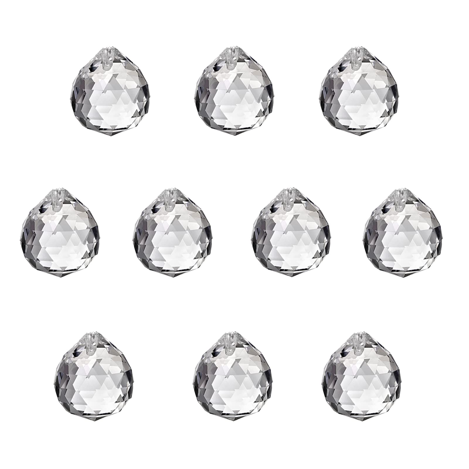 Pack of 10pc 30mm Clear Glass Crystal Chandelier Parts Lamp Lighting Pendants Balls Prisms Hanging Supplies Prisms Drops Suncatcher Home Decor-image-41