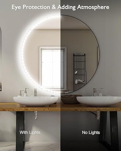 Miniatura 2 de MATICOD Luces de tocador para espejo, luces LED regulables de color y brillo de 13 pies para luz de espejo con control de botónaplicación, luz de