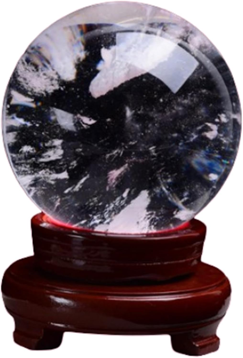 インテリア Real Quartz Crystal Ball Clear Sphere with Stand Round