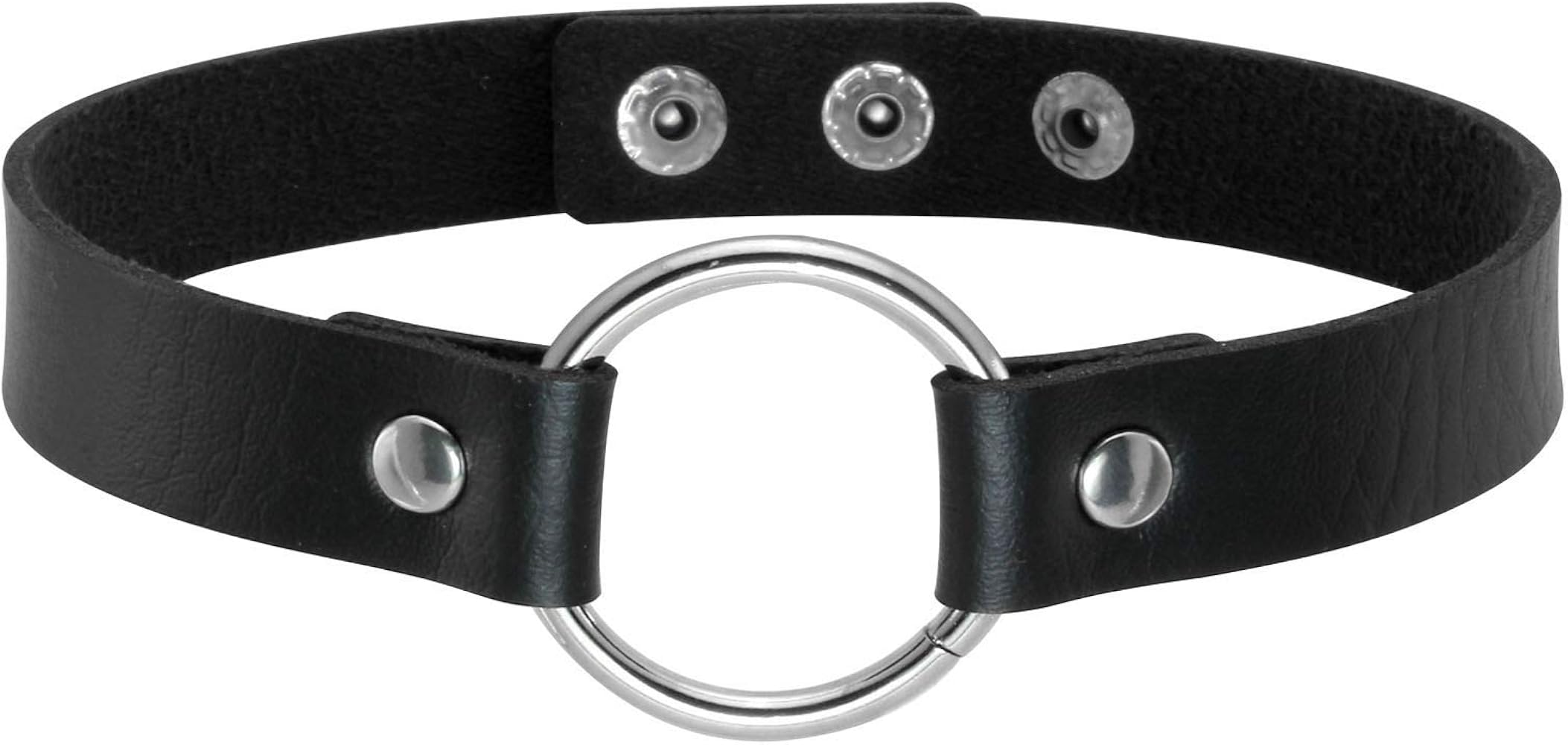 MILAKOO Set Collana Punk Gotico A Doppio Strato - Girocollo In Pelle PU Con Ciondolo Di Cristallo - Scegli Tra Cuore, Fibbia O Rivetto - Nero