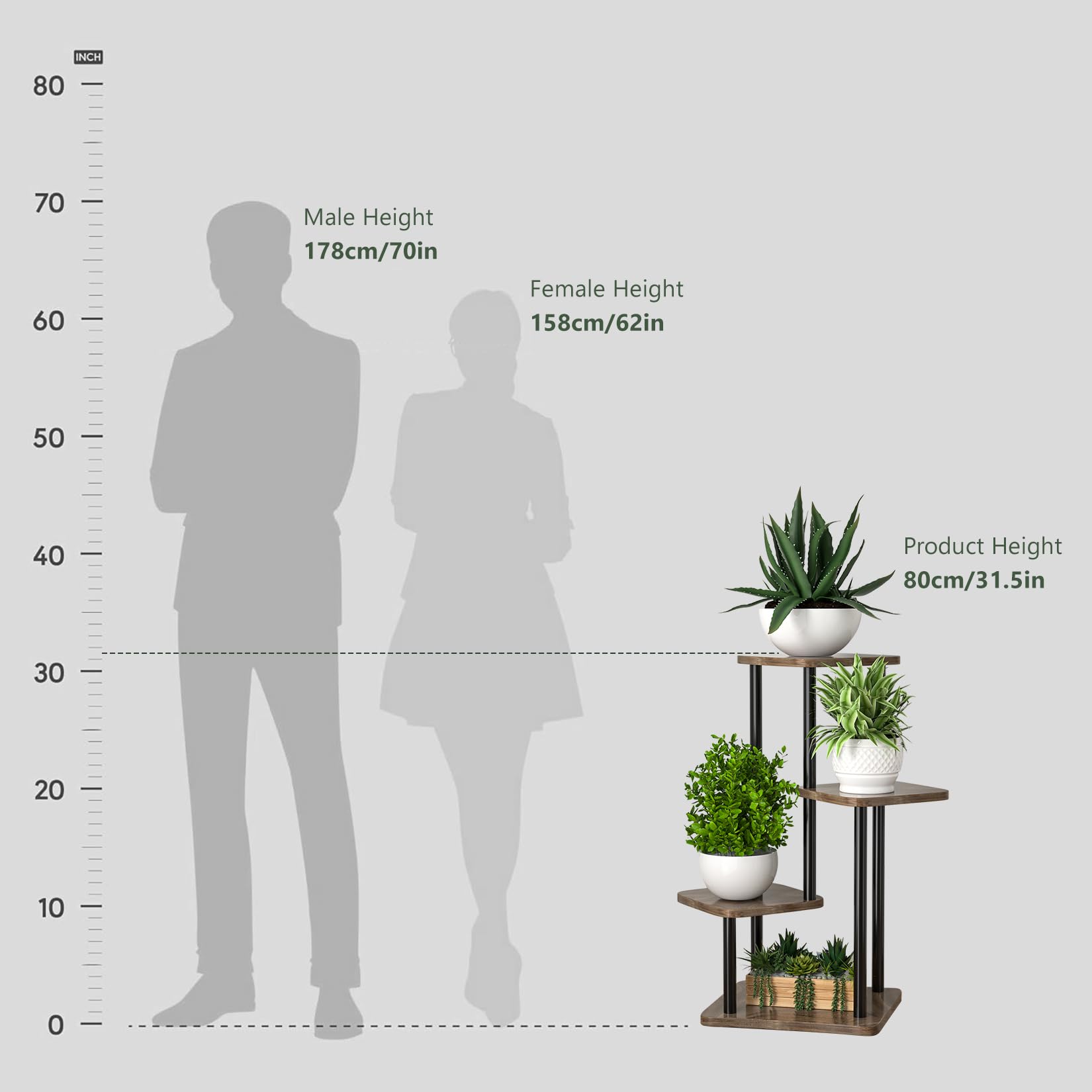 Plant Stand Indoor Tall Metal Corner Shelf for Multiple Plants Plant Shelf Suitable for Garden Balcony, Living Room - Image 4