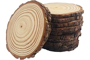 10pcs Unfinished Wood Slices | Natural Circle Wooden Coaster Craft Ornaments