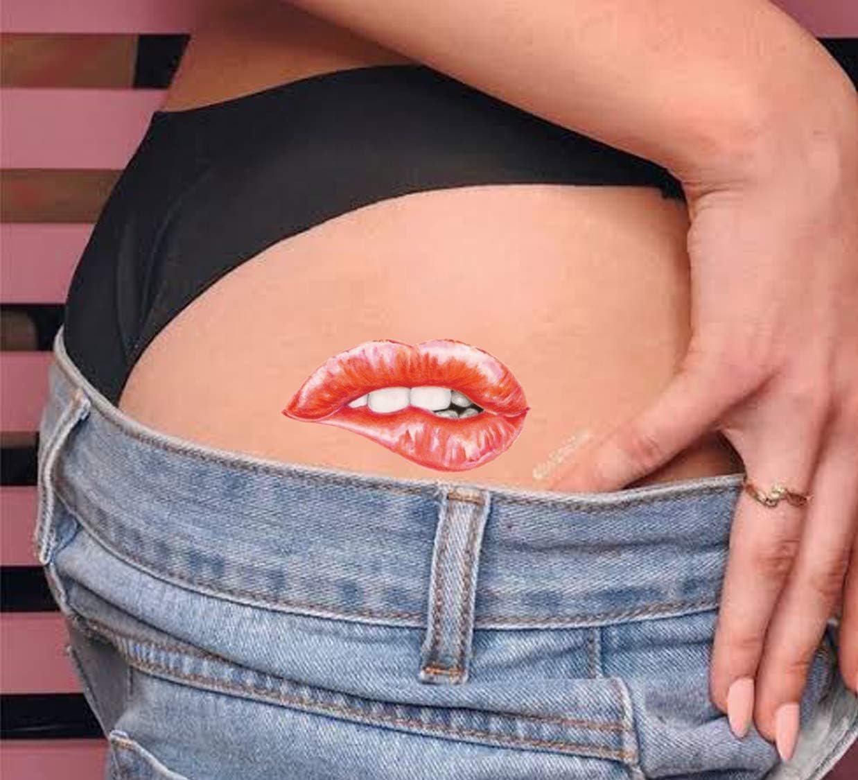 3D Temporary Tattoo Stickers for Men Women Boys & Girls Waterproof Tattoo Stickers Flowers Butterfly Stars angle words Dark Desire Honeymoon Realistic Adult Tattoo Stickers DD-XX-16 19X9 cm