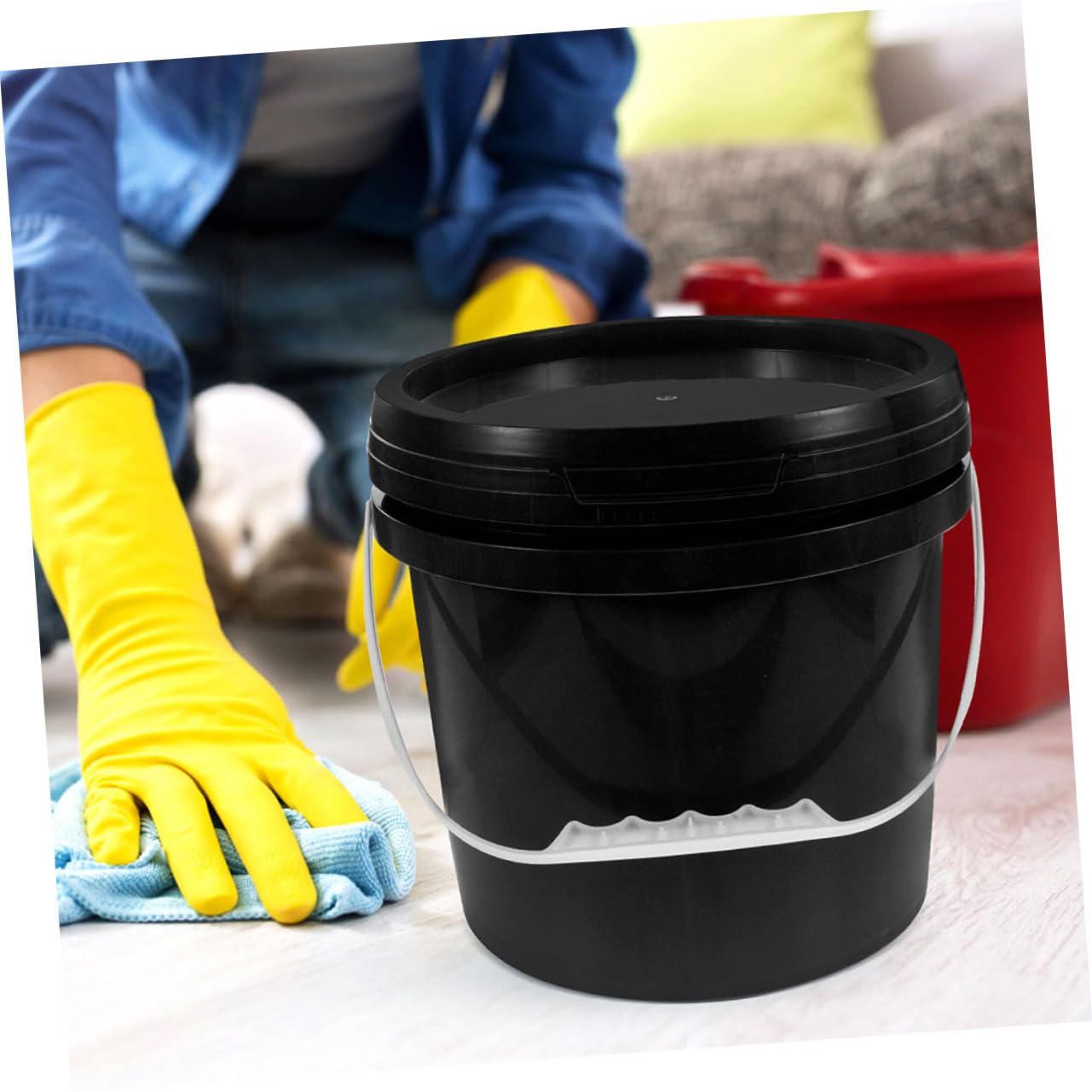 Hemobllo Cubeta de Plástico Reusable Asa Pintura y Almacenamiento Práctico Uso Profesional y DIY