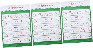 NUOBESTY 3pcs Educational Toys Kidcraft Playset Number Toys Children Early Education Poster Preschool Posters Educational Poster Alphabet Cursive Decorate Poster Puzzle Preschool Green