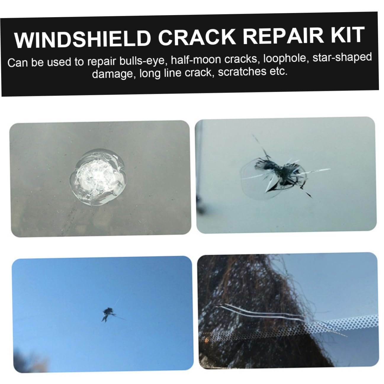 Zerodeko 5 Juegos Kit de Reparación de Parabrisas Autos Efectiva Arañazos y Grietas Reparador y Portátil y Múltiples Reparaciones