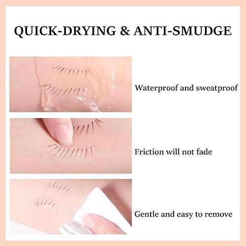 Miniatura 5 de Jutqut 2 lápices de pestañas inferiores de doble punta, lápiz líquido natural para pestañas inferiores, delineador líquido impermeable de 0.000 in,