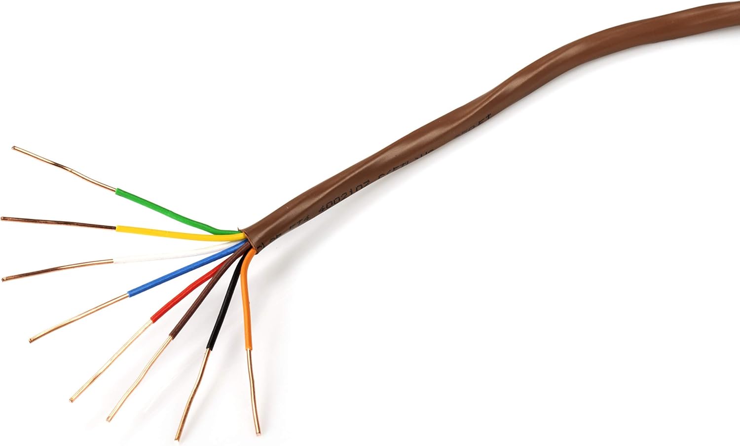 Super Sale 🛒 Thermostat Wire 18/8 - Brown - Solid Copper 18 Gauge, 8 Conductor - CL2 (UL Listed) CMR Riser Rated (CL3) - Residential, Commercial and Industrial Rated - 18-8, 25 Feet 🔥 Hot Deals Thermostat Wire 18/8 - Brown - Solid Copper 18 Gauge, 8 Conductor - CL2 (UL Listed) CMR Riser Rated (CL3) - Residential, Commercial and Industrial Rated - 18-8, 25 Feet
