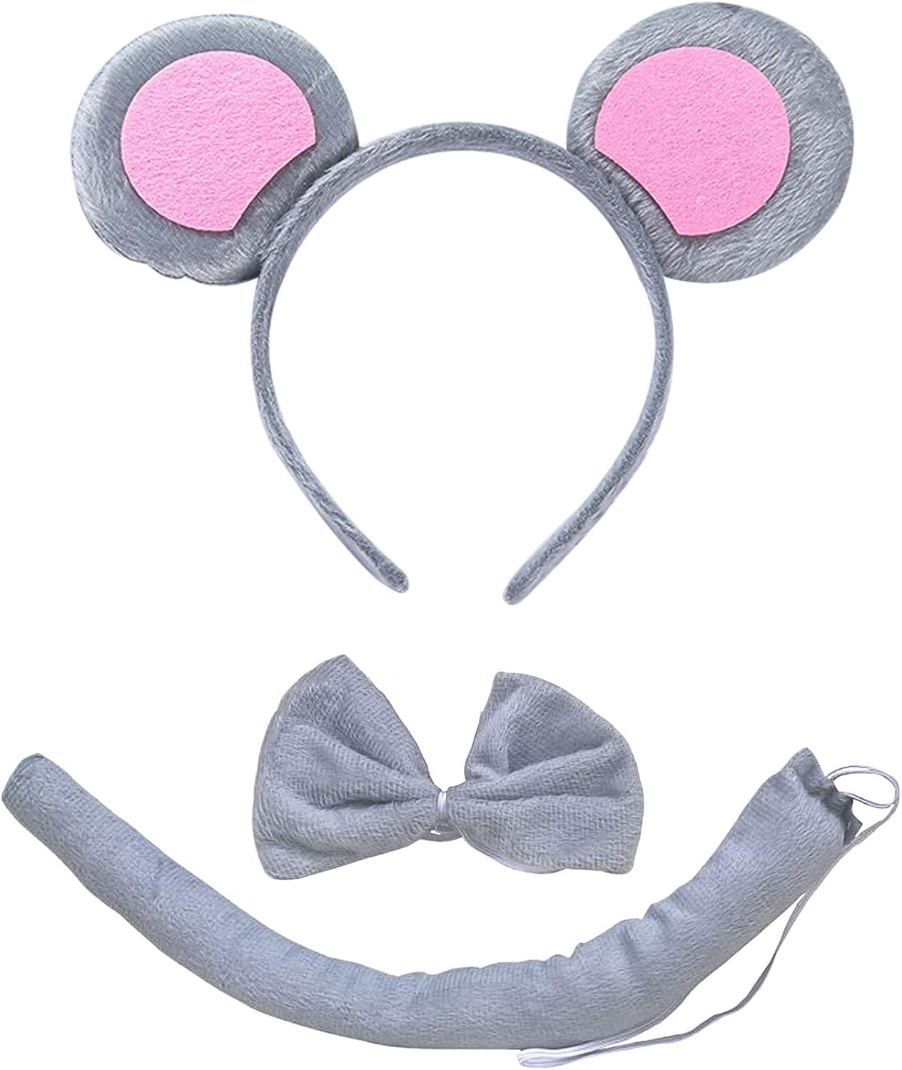 Costume Souris Enfant – Bandeau Oreilles, Queue, Jupe Tutu Et Cravate – Carnaval Et Anniversaire